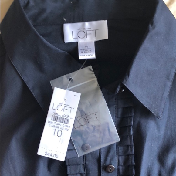 LOFT Womens ruffle shirt long sleeve with ruffles - Picture 2 of 2